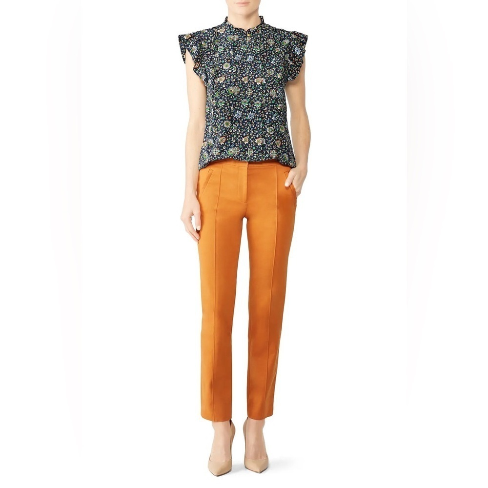 Tory Burch Printed Ruffle Shell Top size 4 - Picture 1 of 12